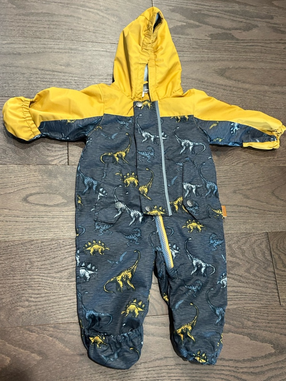 Deux Par Deux Size 6 month Fleece Lined Boy's Rainsuit